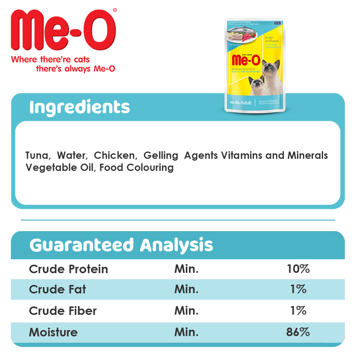 ME-O Tuna with Chicken in Jelly | Wet Cat Food