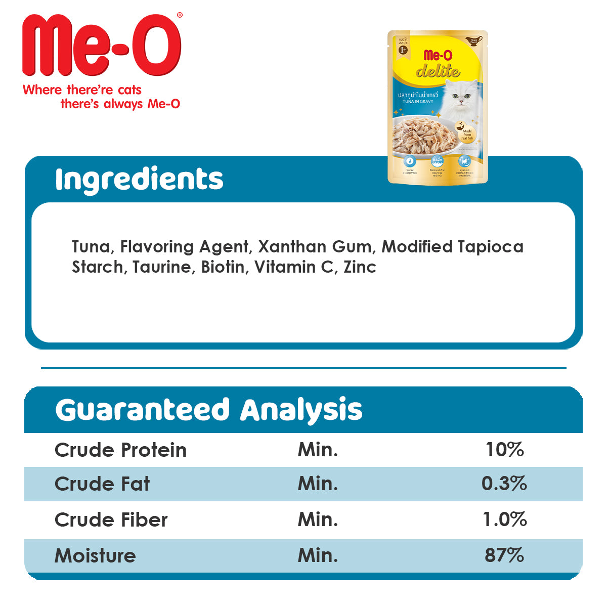 ME-O Delite Tuna in Gravy | Wet Cat Food
