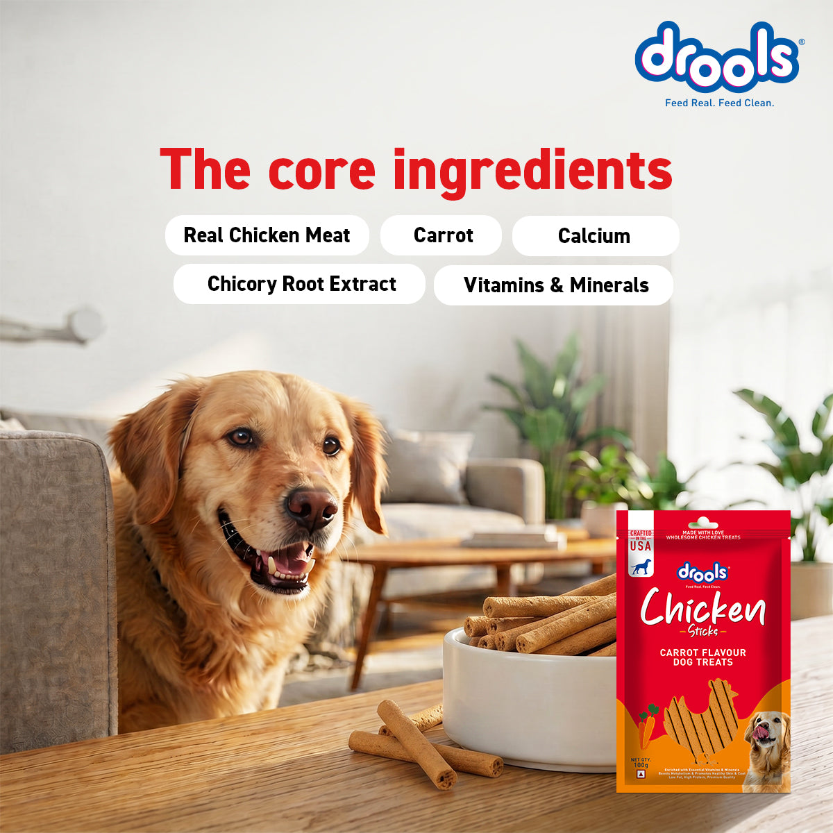 Drools Chicken Carrot Sticks | Dry Dog Treats