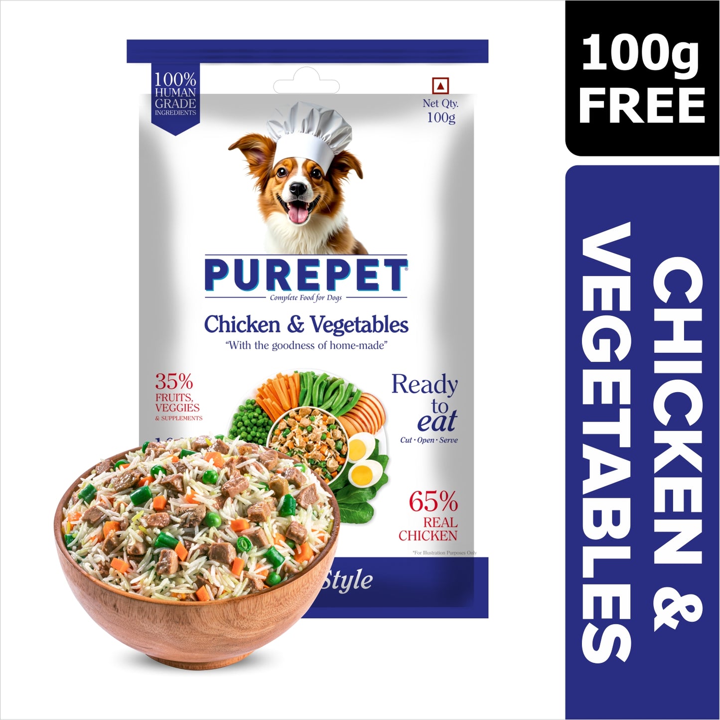 Purepet Chicken & Vegetable Biryani | Fresh Dog Food