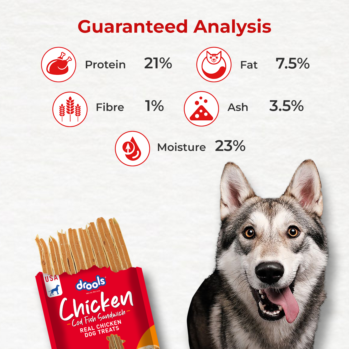 Drools Chicken and Cod Fish Sandwich | Dry Dog Treats