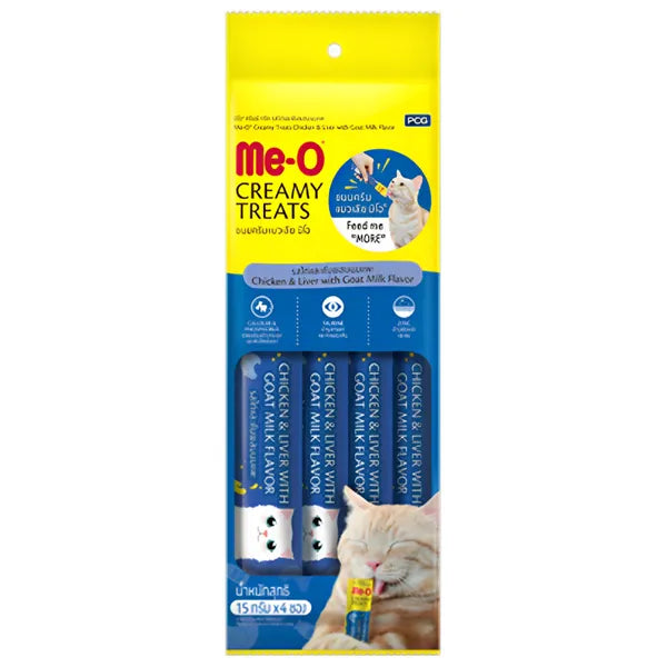 ME-O Creamy Treat Chicken & Liver with Goat Milk Flavor | Wet Cat Treats