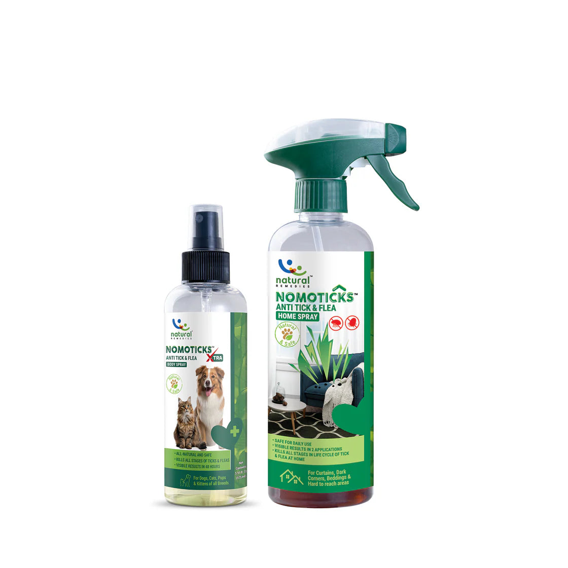 Natural Remedies Nomoticks Body & Home Spray Combo | Tick & Flea Spray