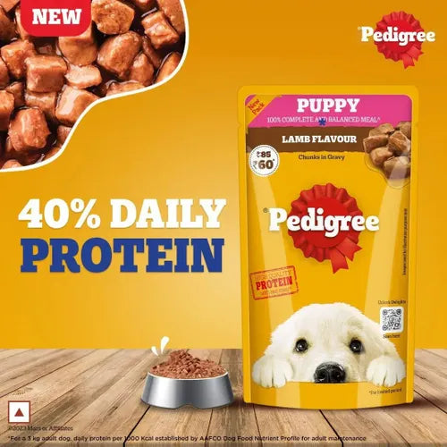 Pedigree Puppy Lamb Gravy 130 gm | Wet Dog Food
