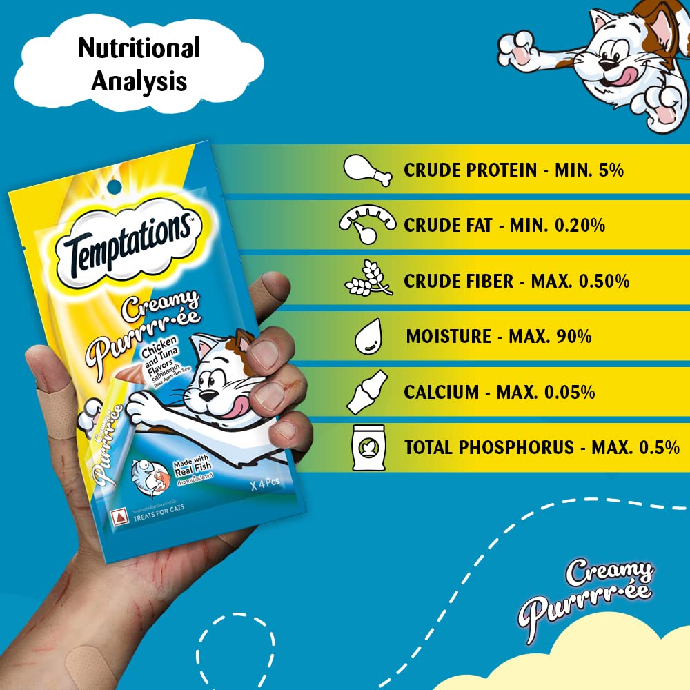 Temptation Creamy Treat Chicken & Tuna - 48 gm | Wet Cat Treats