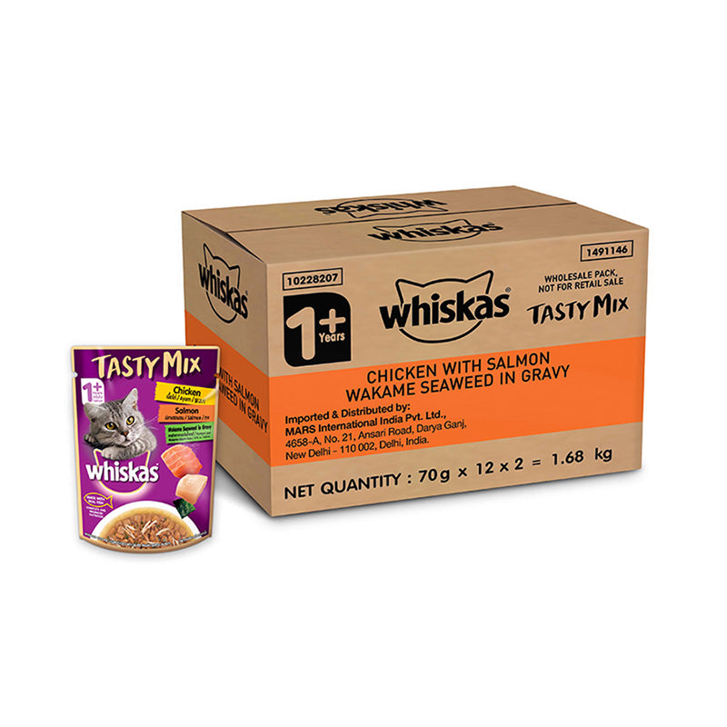 Whiskas Tasty Mix Chicken Salmon & Seaweed | Wet Cat Food