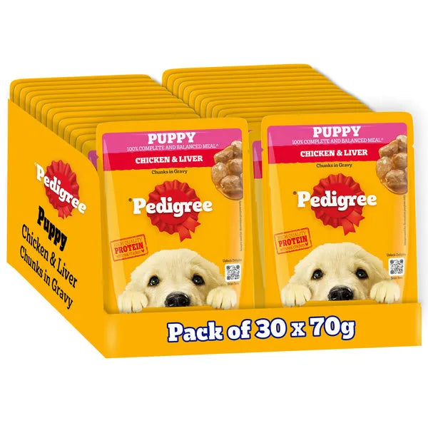 Pedigree Puppy Chicken & Liver Chunks Gravy | Wet Dog Food