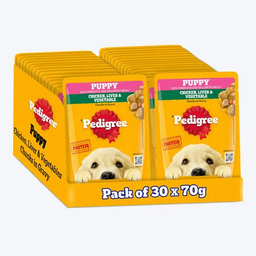 Pedigree Puppy Chicken Liver & Vegetable Gravy | Wet Dog Food