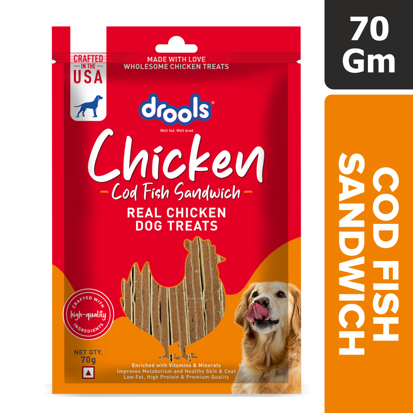 Drools Chicken and Cod Fish Sandwich | Dry Dog Treats