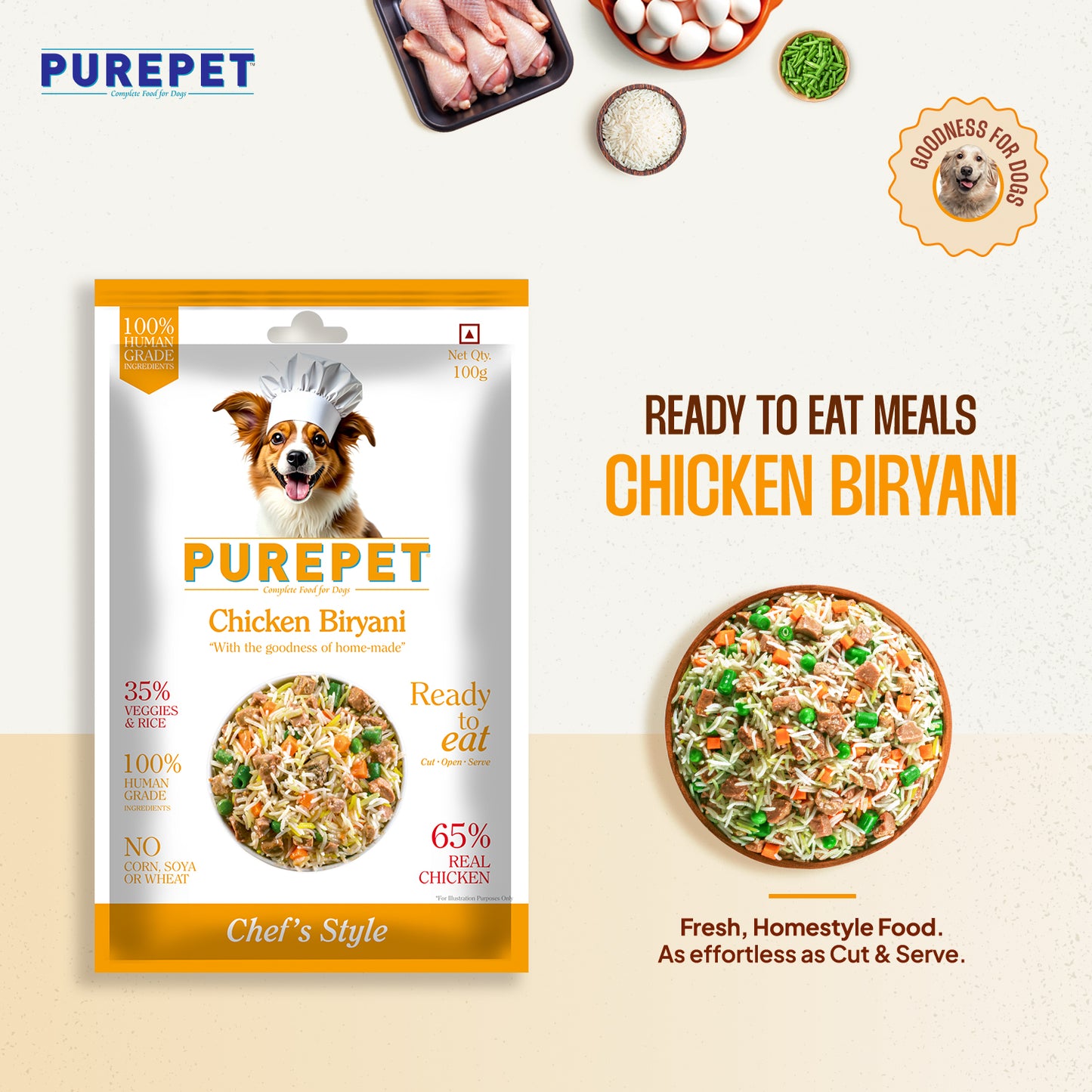 Purepet Chicken Biryani | Fresh Dog Food