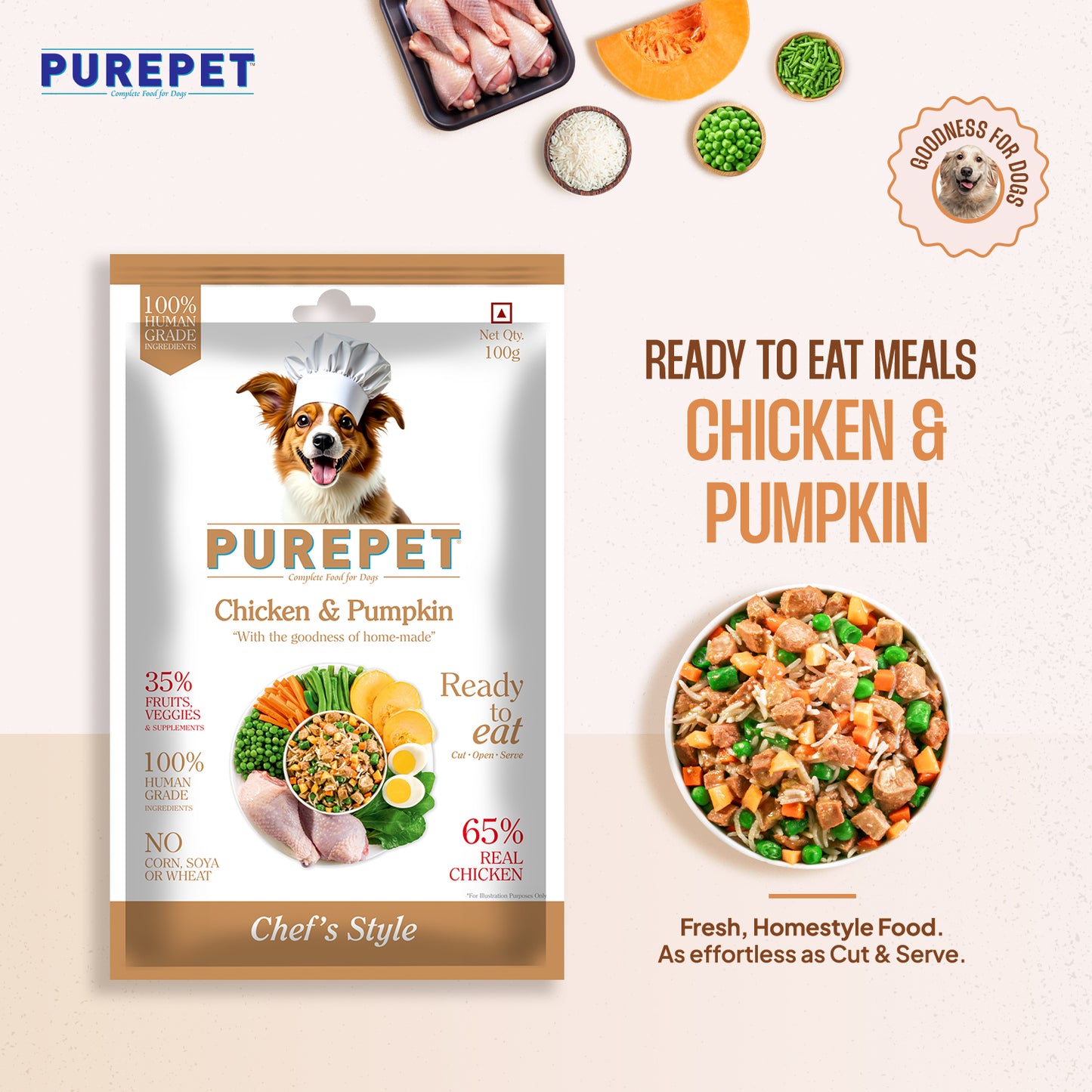 Purepet Chicken & Pumpkin Biryani | Fresh Dog Food