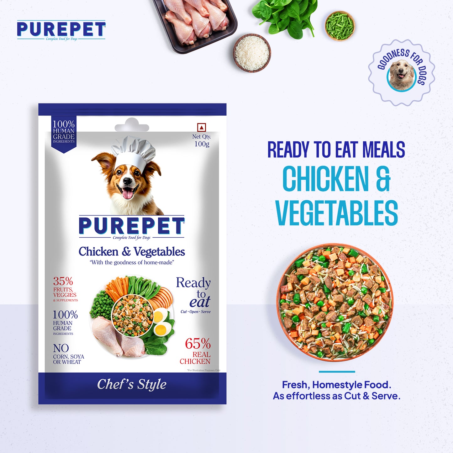 Purepet Chicken & Vegetable Biryani | Fresh Dog Food