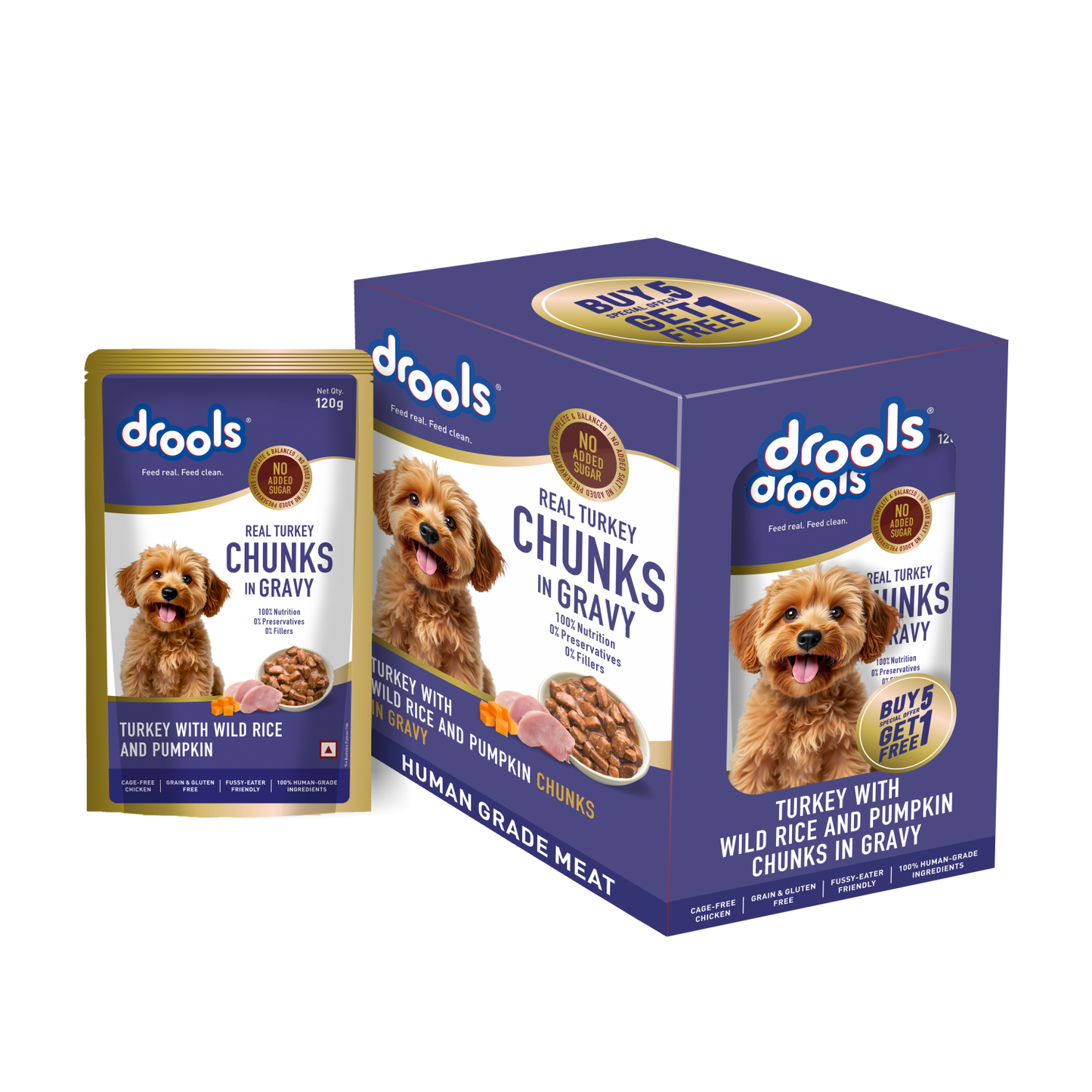 Drools Adult Turkey with Wild Rice & Pumpkin Gravy | Wet Dog Food