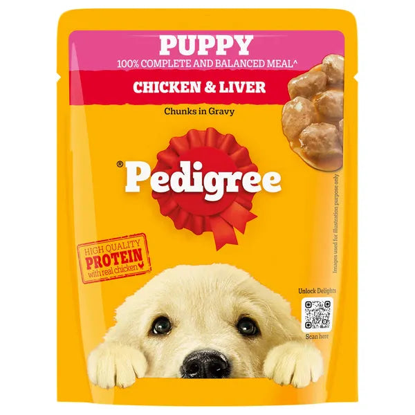 Pedigree Puppy Chicken & Liver Chunks Gravy | Wet Dog Food