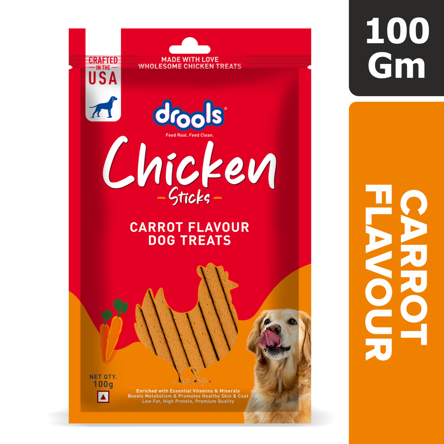 Drools Chicken Carrot Sticks | Dry Dog Treats