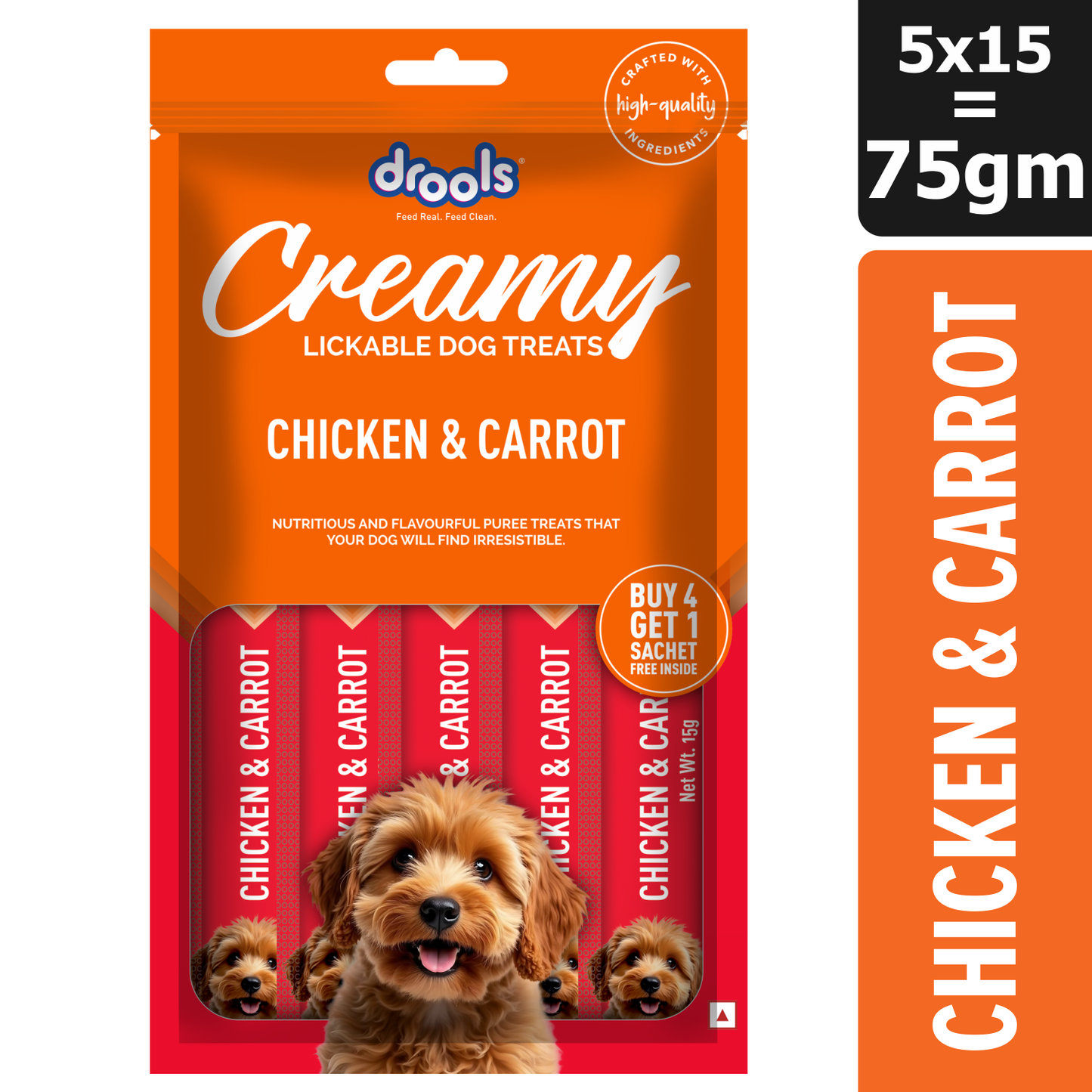 Drools Chicken & Carrot Creamy Treats | Wet Dog Treats