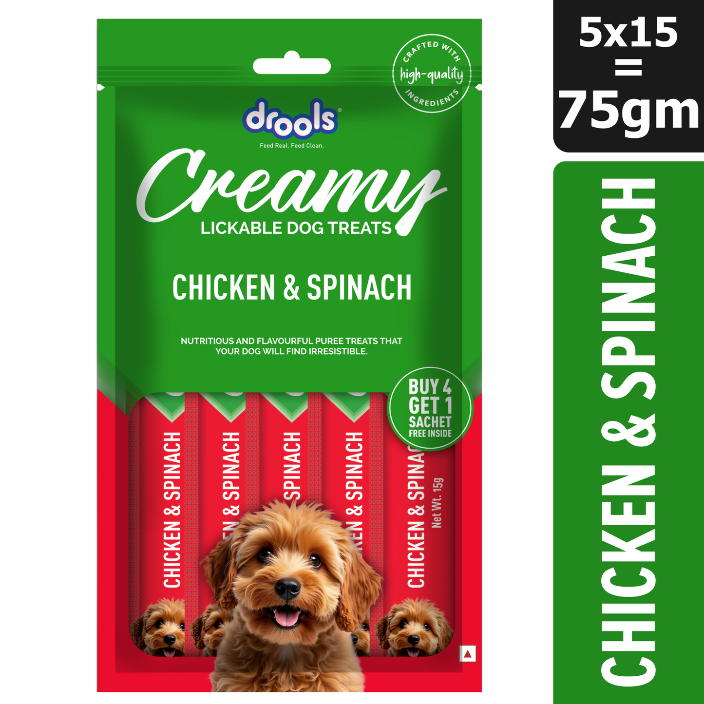 Drools Chicken & Spinach Creamy Treat | Wet Dog Food