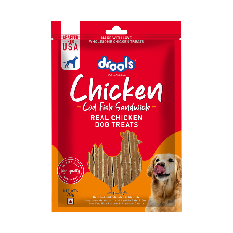 Drools Chicken and Cod Fish Sandwich | Dry Dog Treats