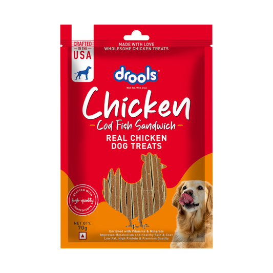 Drools Chicken and Cod Fish Sandwich | Dry Dog Treats