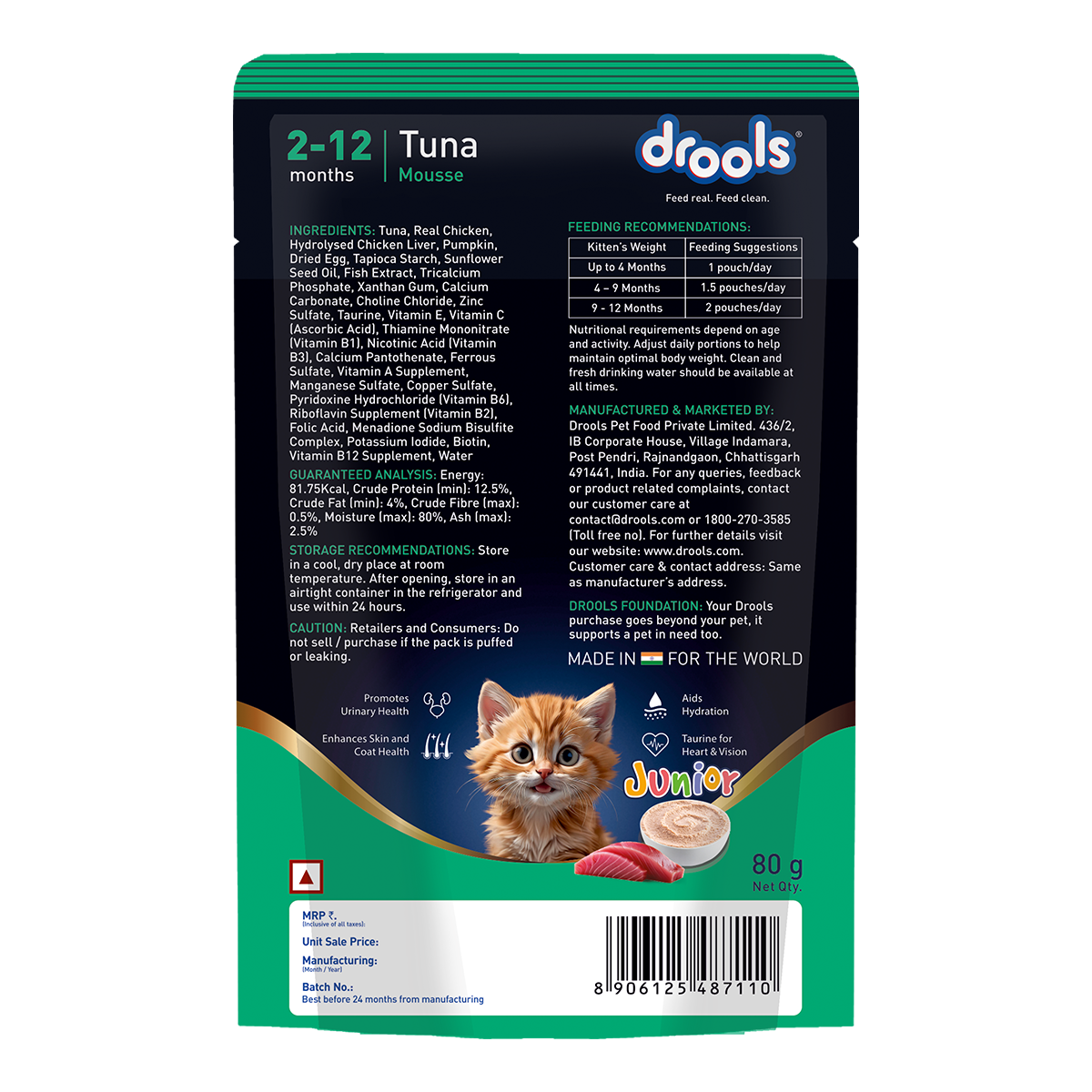 Drools Mousse Tuna Kitten - 80 gm | Wet Cat Food
