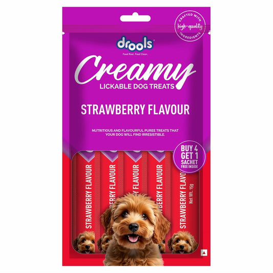 Drools Strawberry Flavor Creamy Treat | Wet Dog Food - Nikhil Pet Store