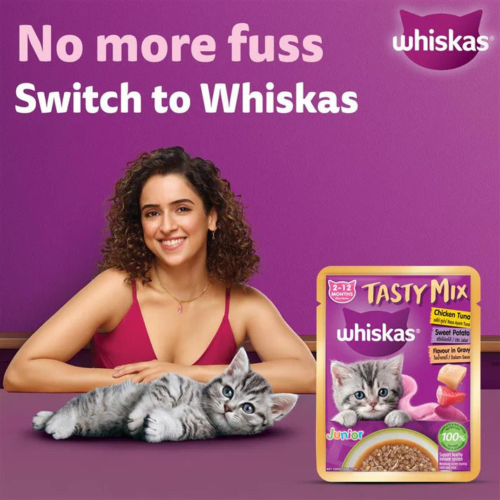 Whiskas Tasty Mix Kitten Seafood Cocktail & Carrot Gravy | Wet Cat Food