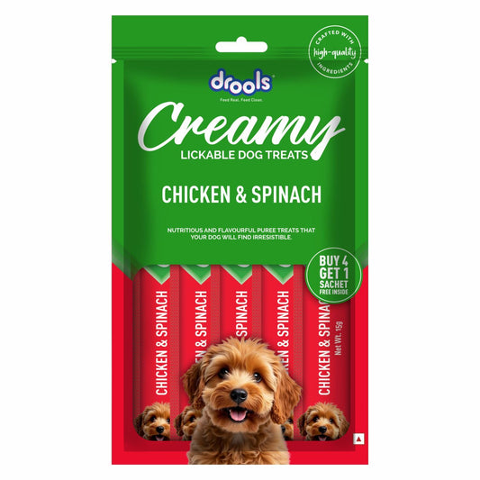 Drools Chicken & Spinach Creamy Treat | Wet Dog Food - Nikhil Pet Store
