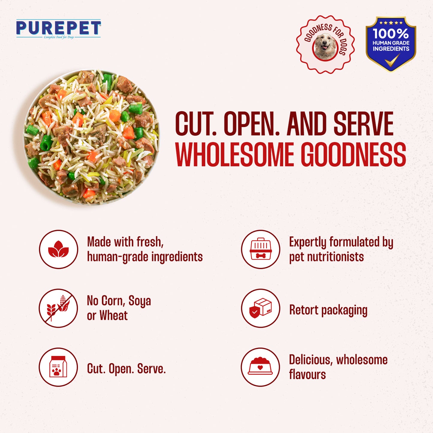 Purepet Mutton Biryani | Fresh Dog Food