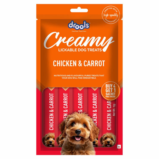 Drools Chicken & Carrot Creamy Treats | Wet Dog Treats - Nikhil Pet Store