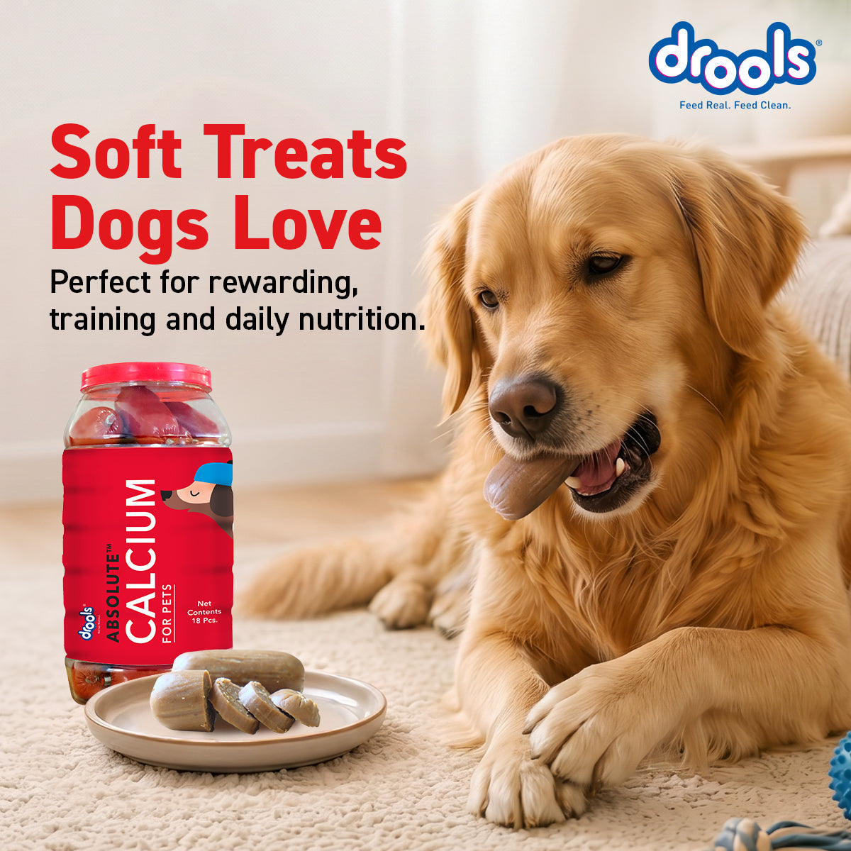 Drools Absolute Calcium Sausage | Soft Dog Treats