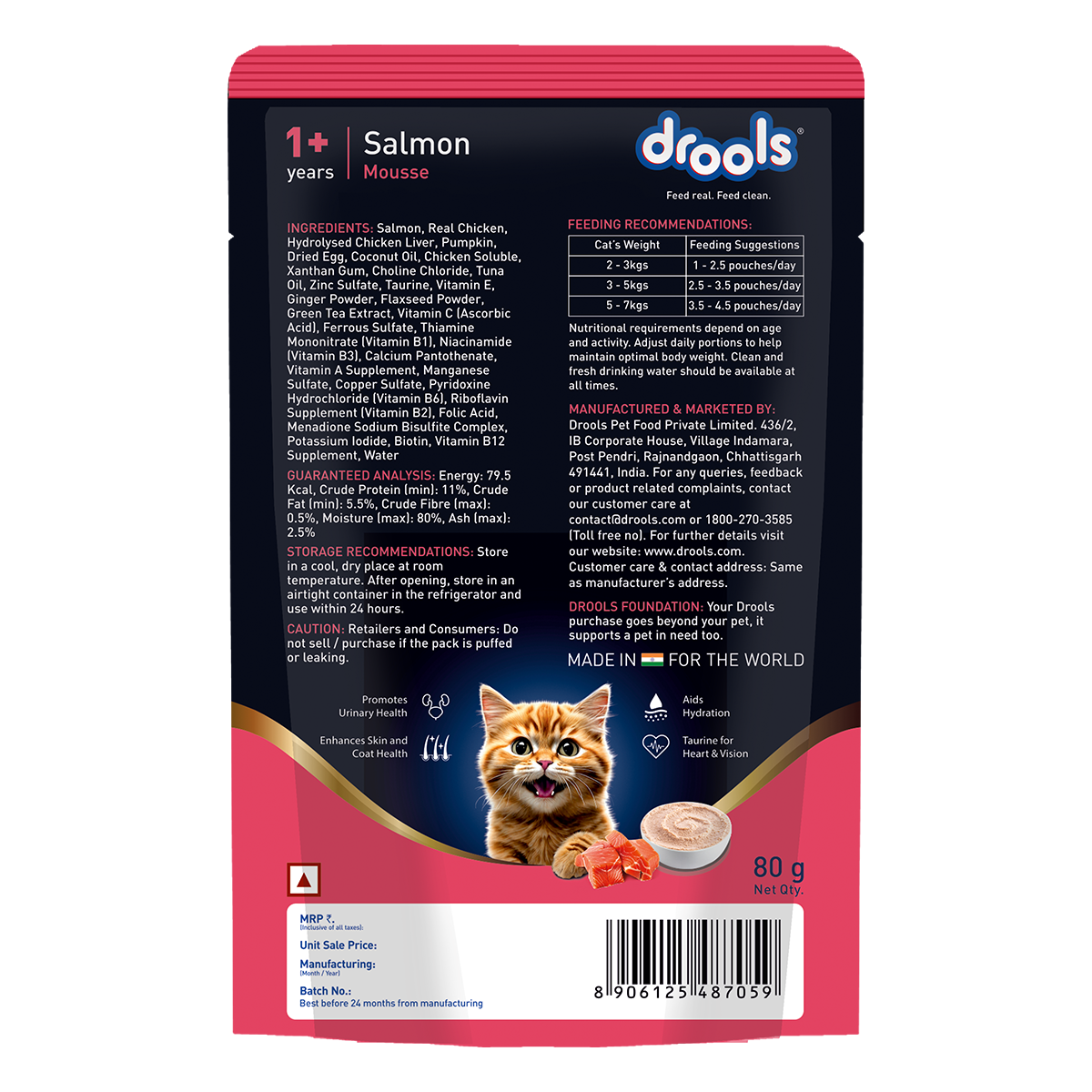 Drools Mousse Salmon - 80 gm | Wet Cat Food