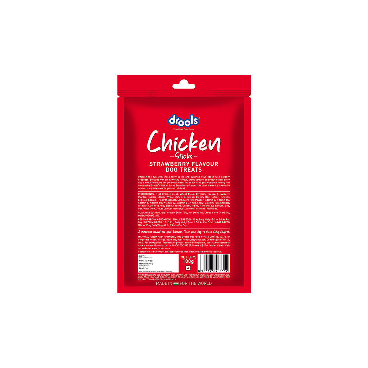 Drools Chicken Strawberry Sticks | Dry Dog Treats