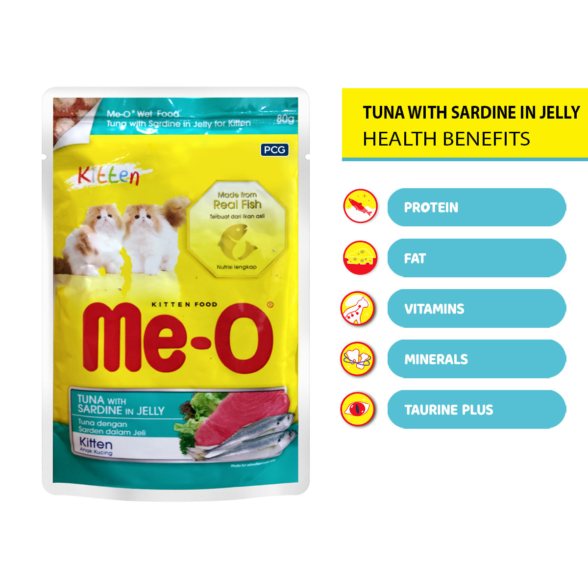 ME-O Kitten Tuna & Sardine in Jelly | Wet Cat Food