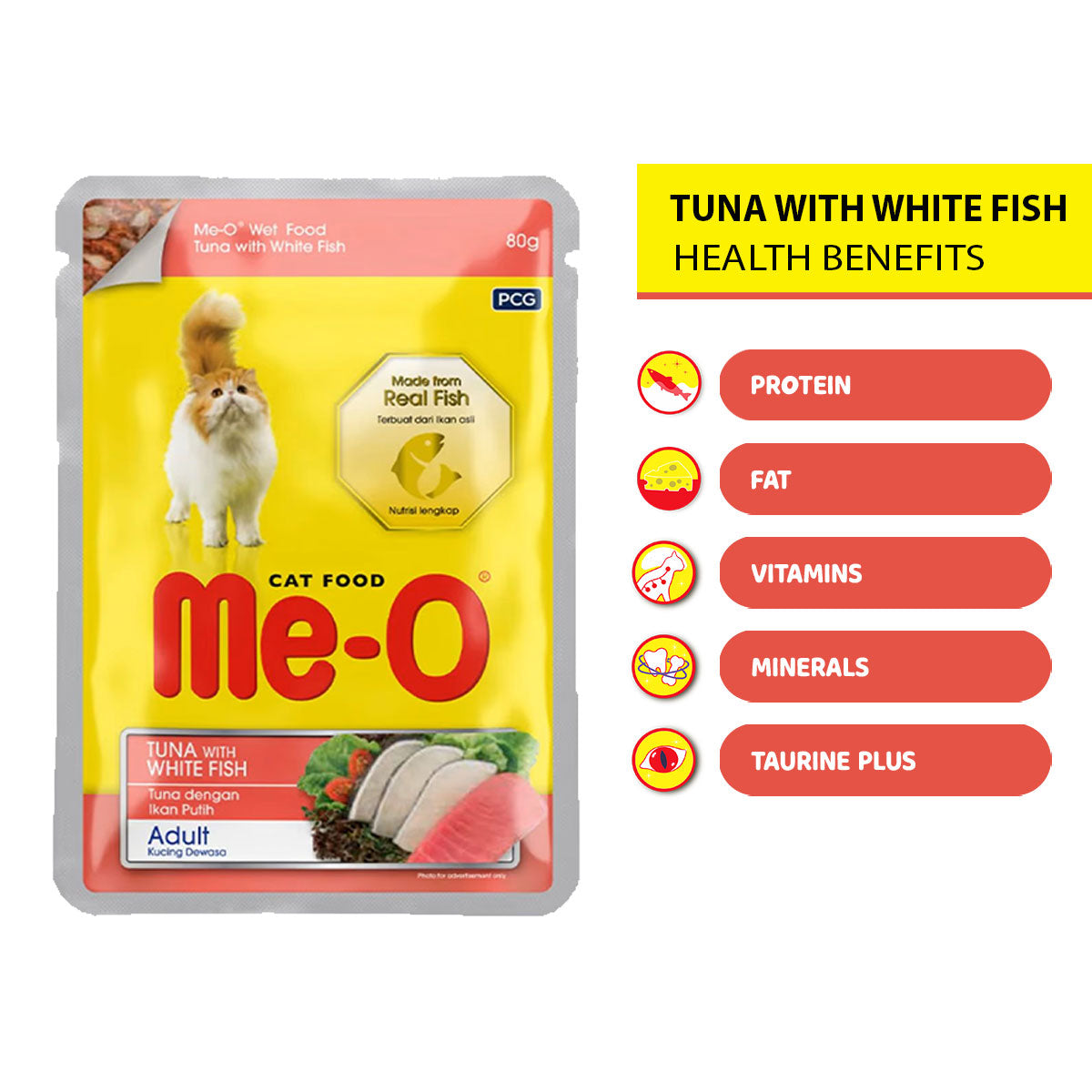ME-O Tuna with White Fish Gravy | Wet Cat Food
