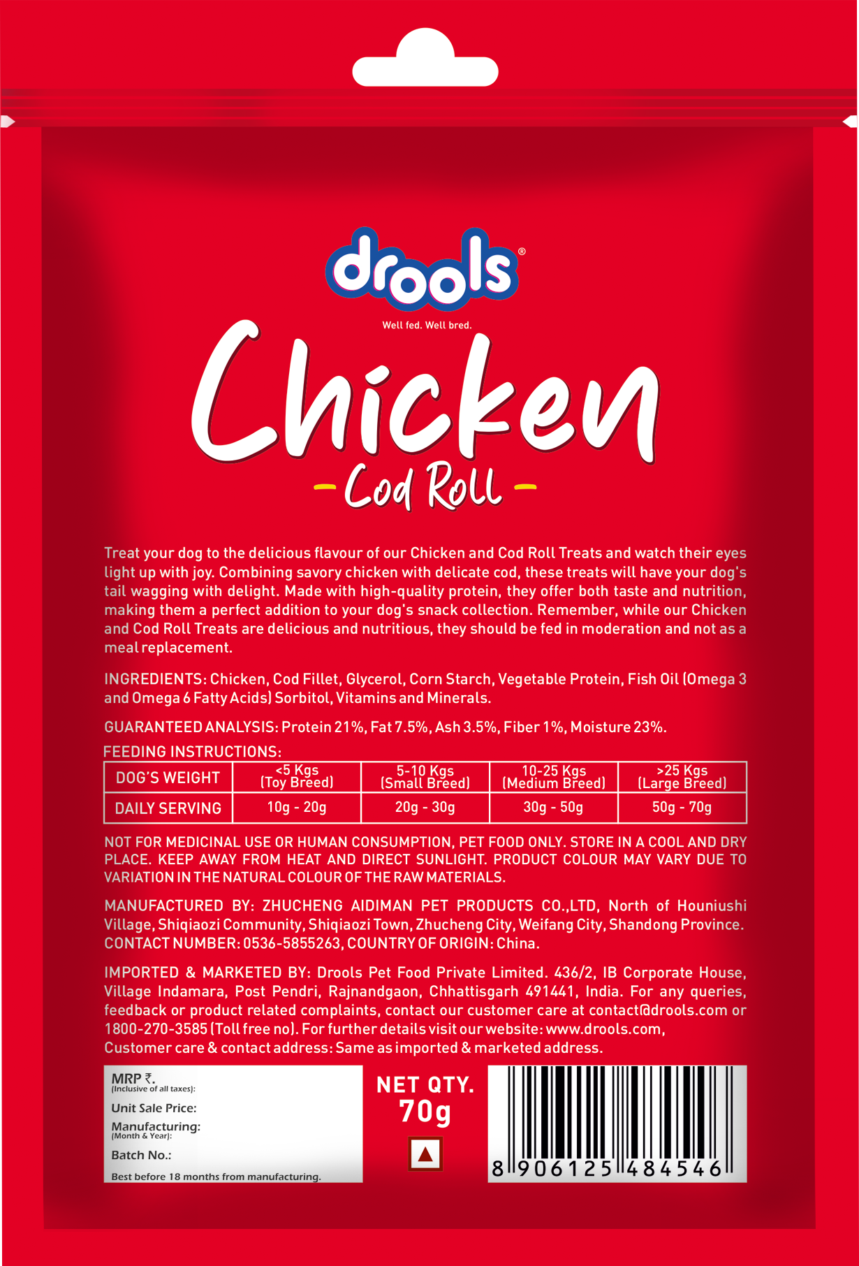 Drools Chicken Cod Roll | Dry Dog Treats