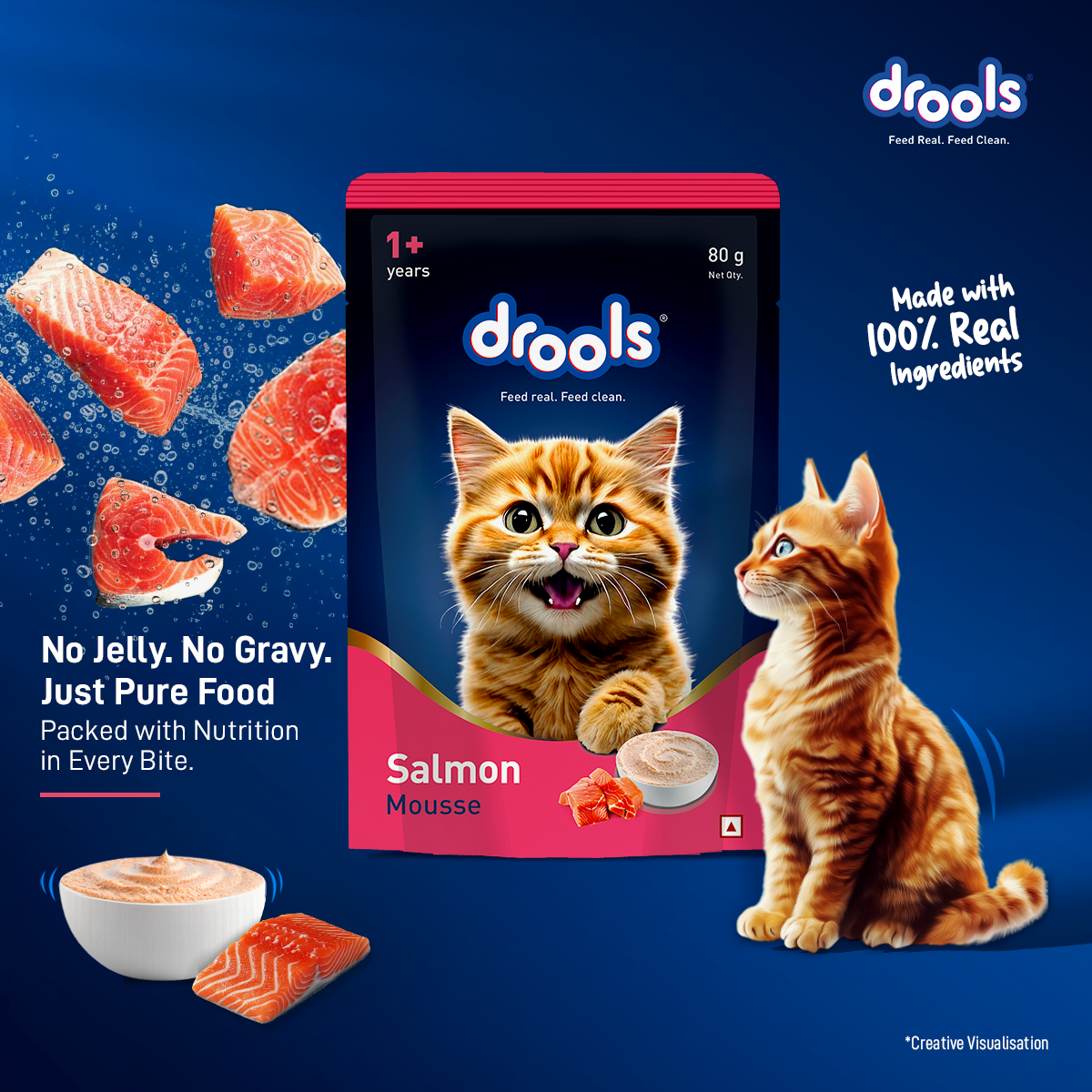 Drools Mousse Salmon - 80 gm | Wet Cat Food