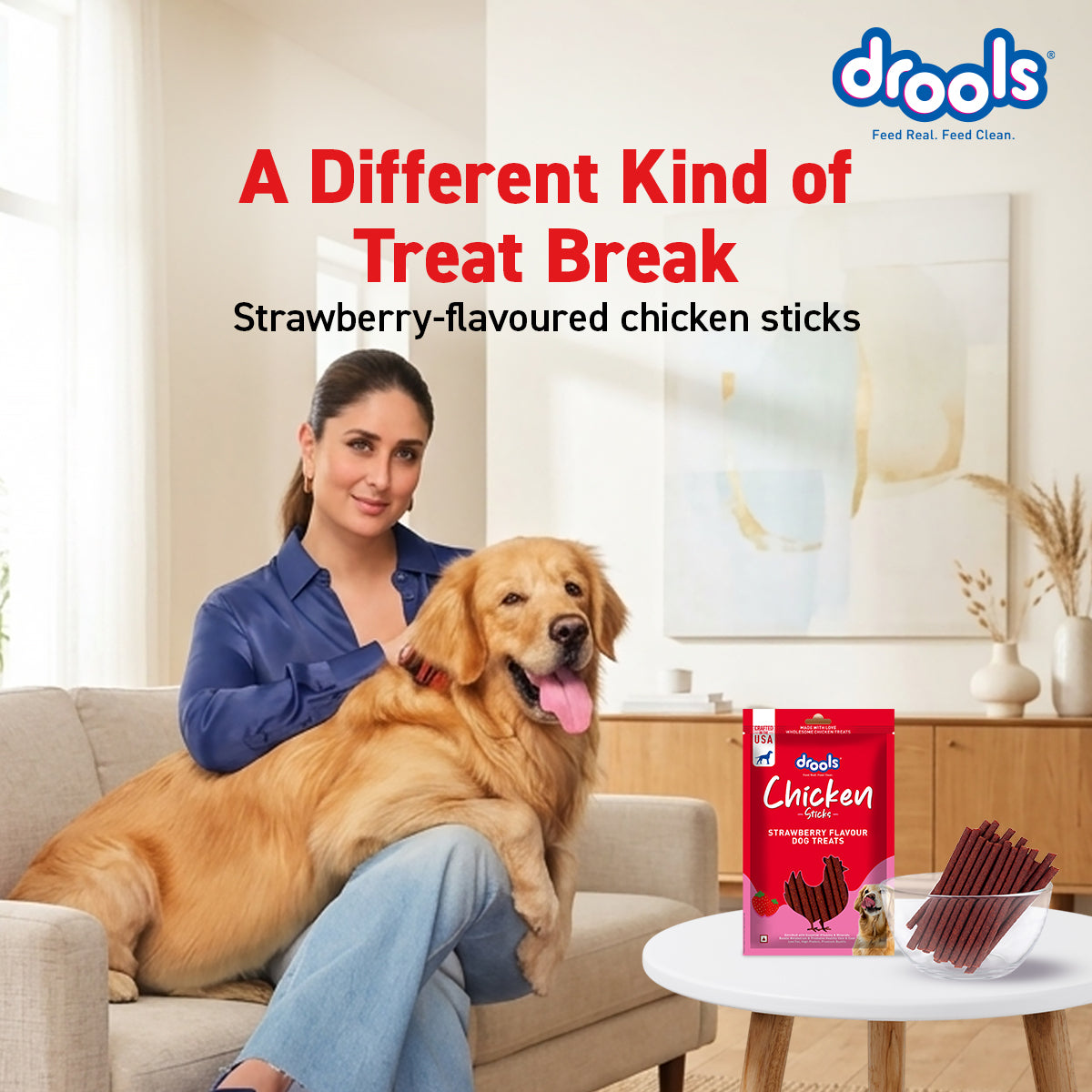 Drools Chicken Strawberry Sticks | Dry Dog Treats