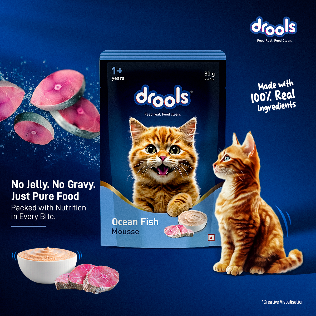 Drools Mousse Ocean Fish - 80 gm | Wet Cat Food