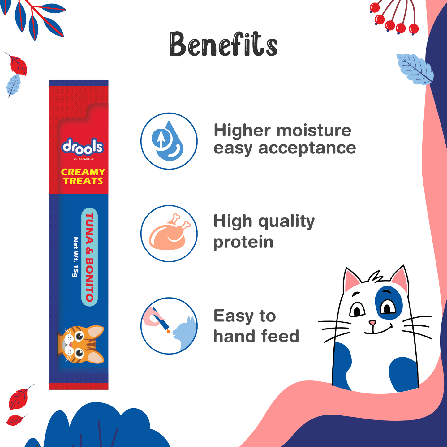 Drools Creamy Treat Tuna & Bonito Jar 25 pcs | Wet Cat Treats