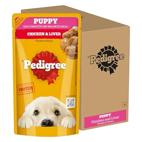 Pedigree Puppy Chicken & Liver Gravy 130 gm | Wet Dog Food
