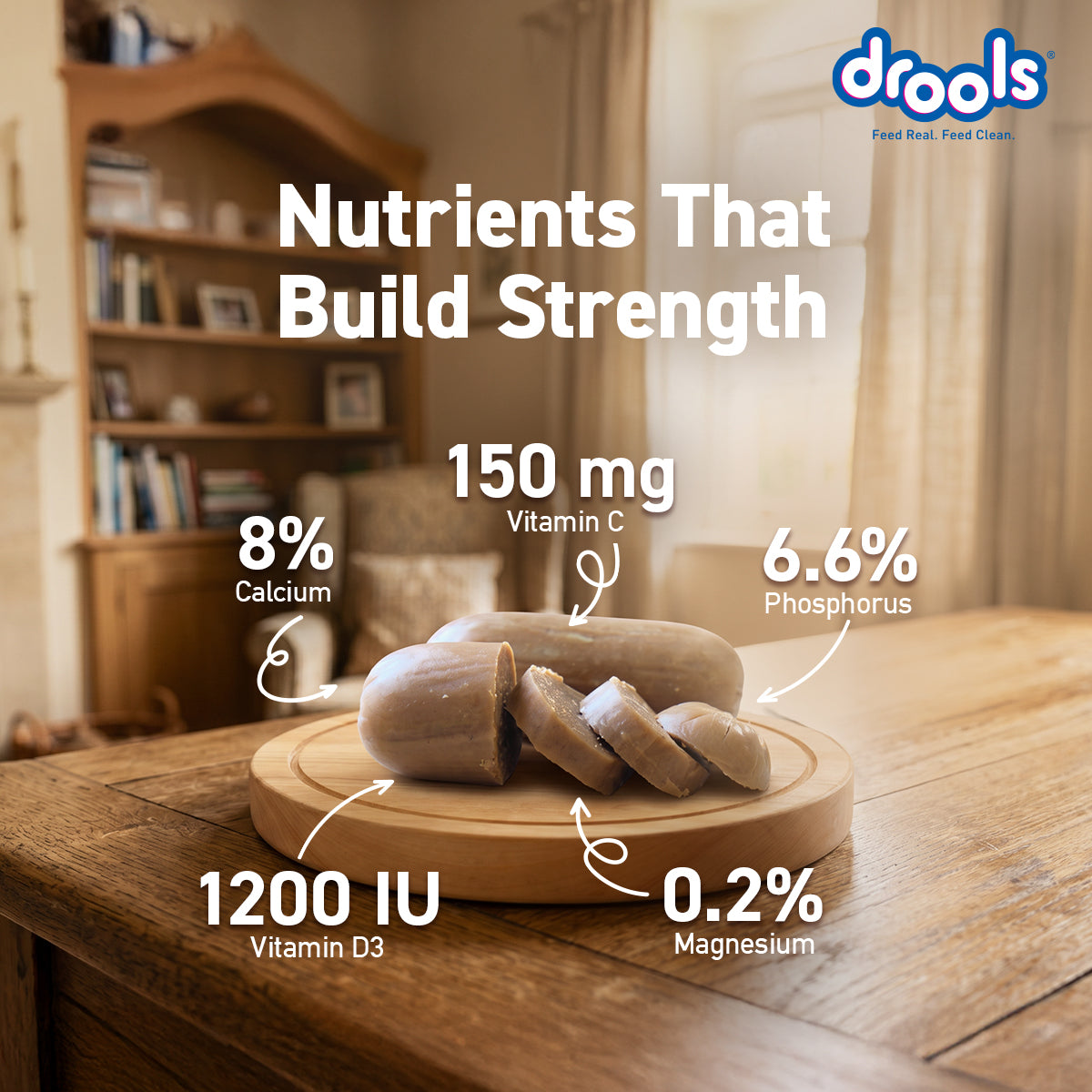 Drools Absolute Calcium Sausage | Soft Dog Treats