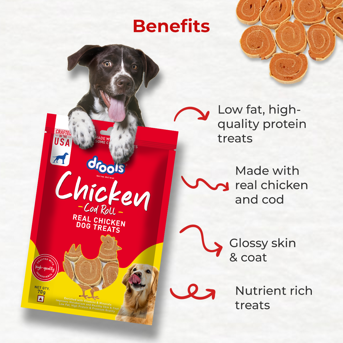 Drools Chicken Cod Roll | Dry Dog Treats