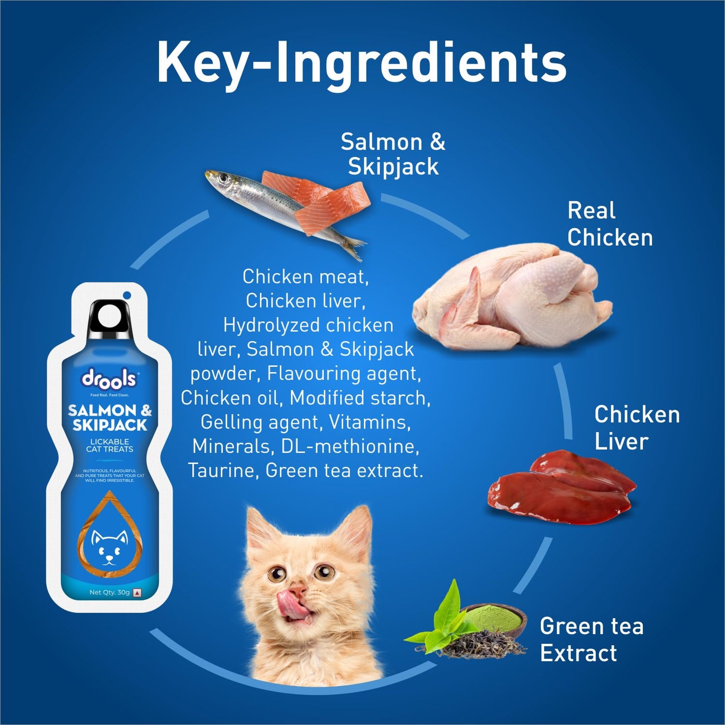 Drools Lickable Salmon & Skipjack | Wet Cat Treats
