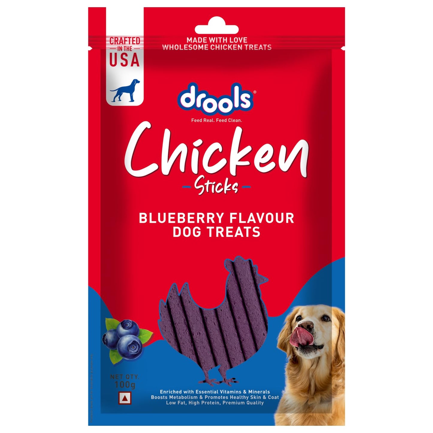 Drools Chicken Blueberry Sticks | Dry Dog Treats