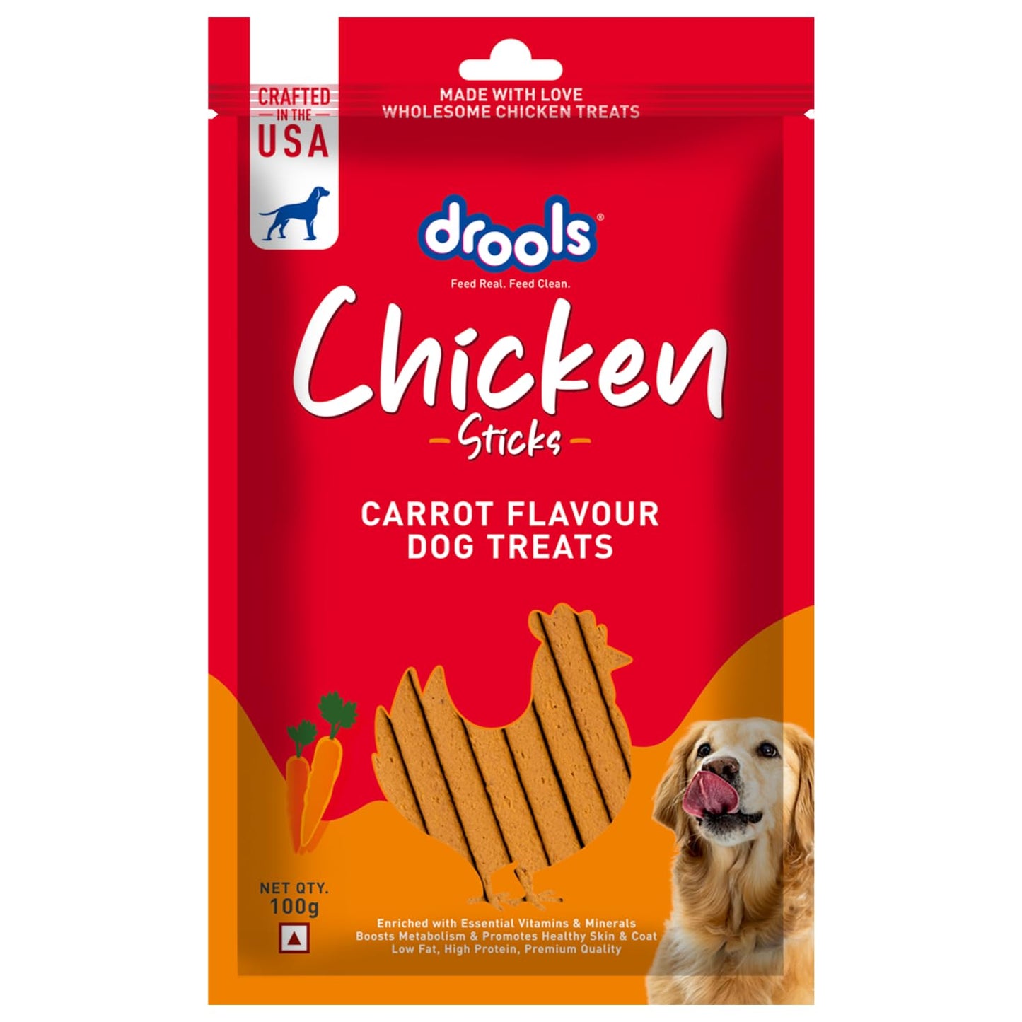 Drools Chicken Carrot Sticks | Dry Dog Treats