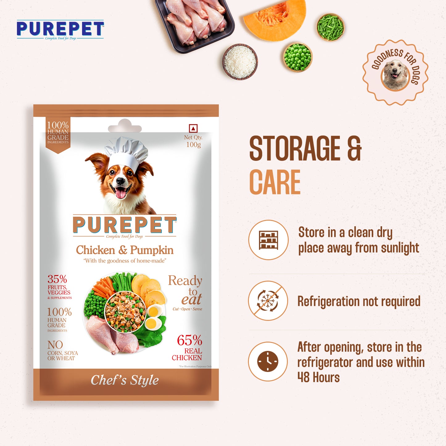 Purepet Chicken & Pumpkin Biryani | Fresh Dog Food