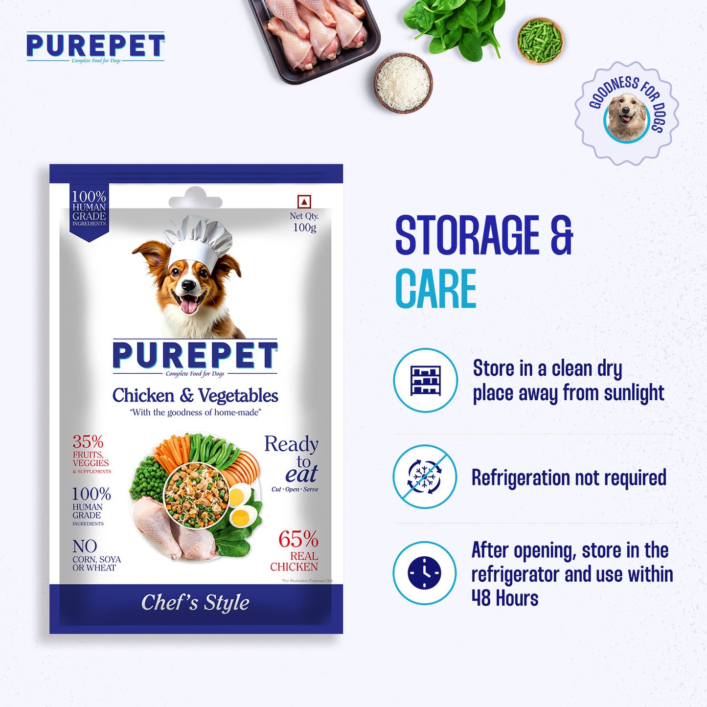 Purepet Chicken & Vegetable Biryani | Fresh Dog Food