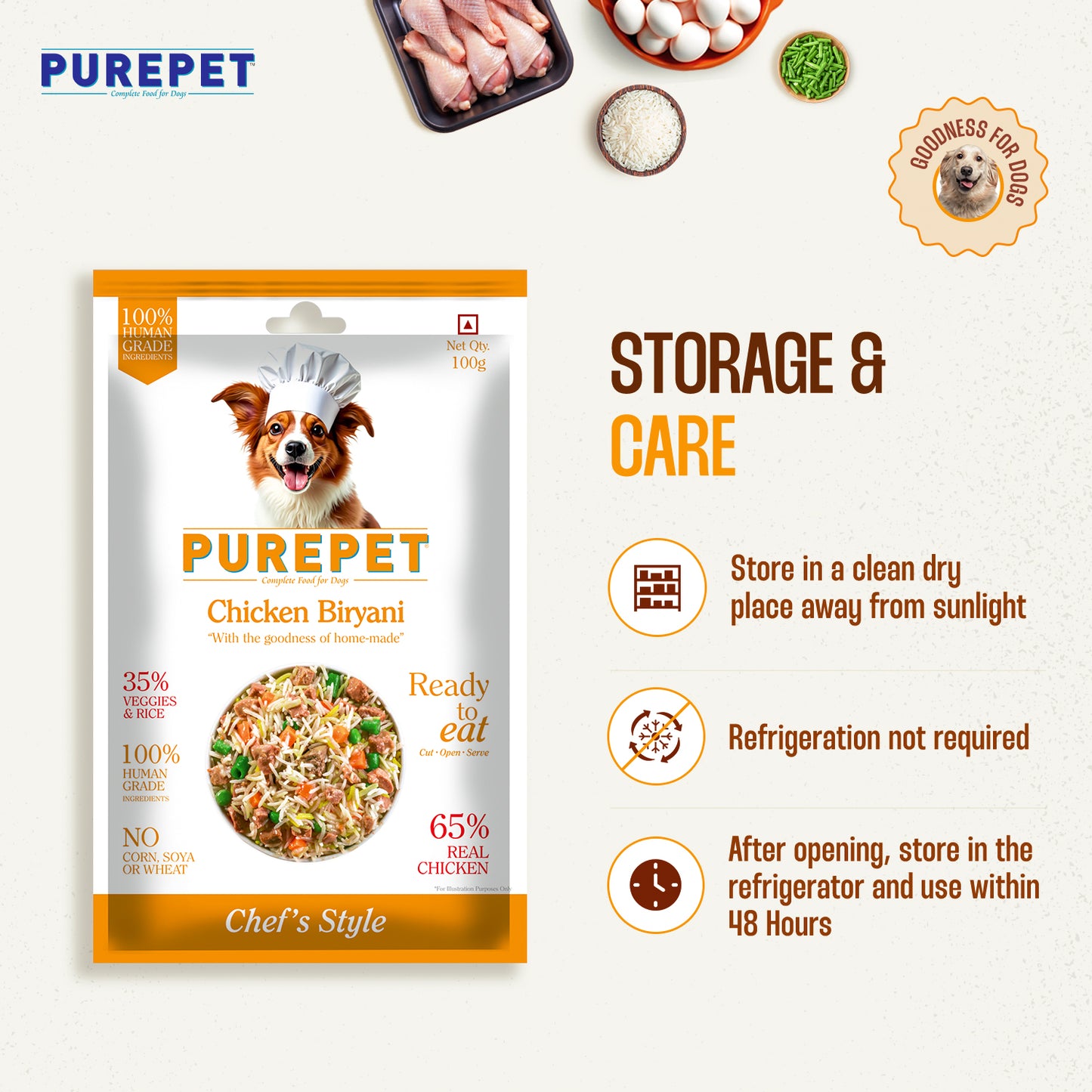 Purepet Chicken Biryani | Fresh Dog Food