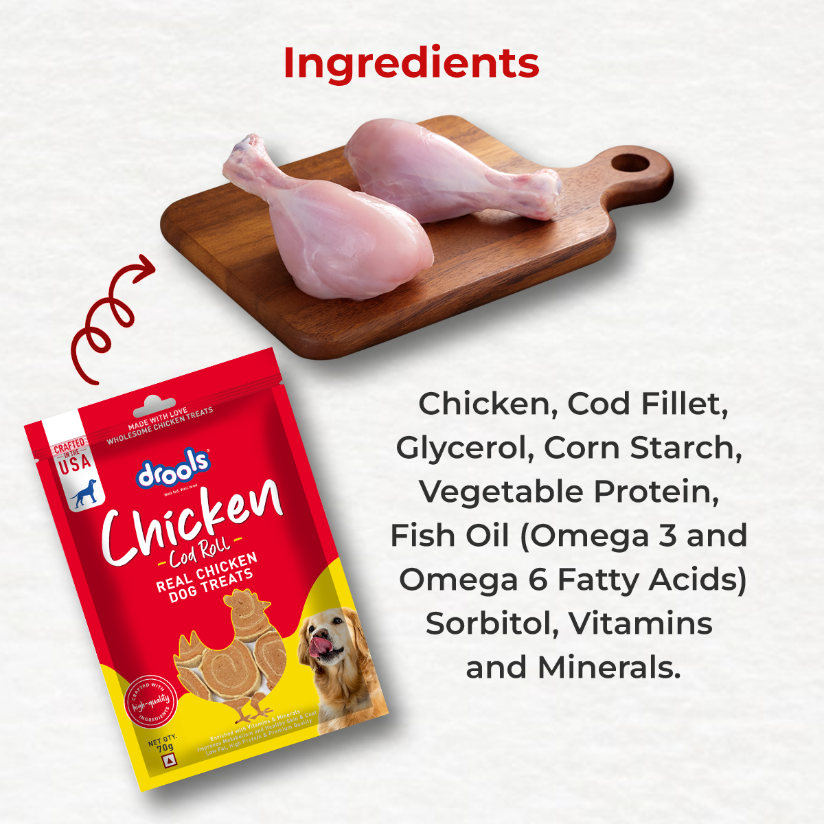 Drools Chicken Cod Roll | Dry Dog Treats