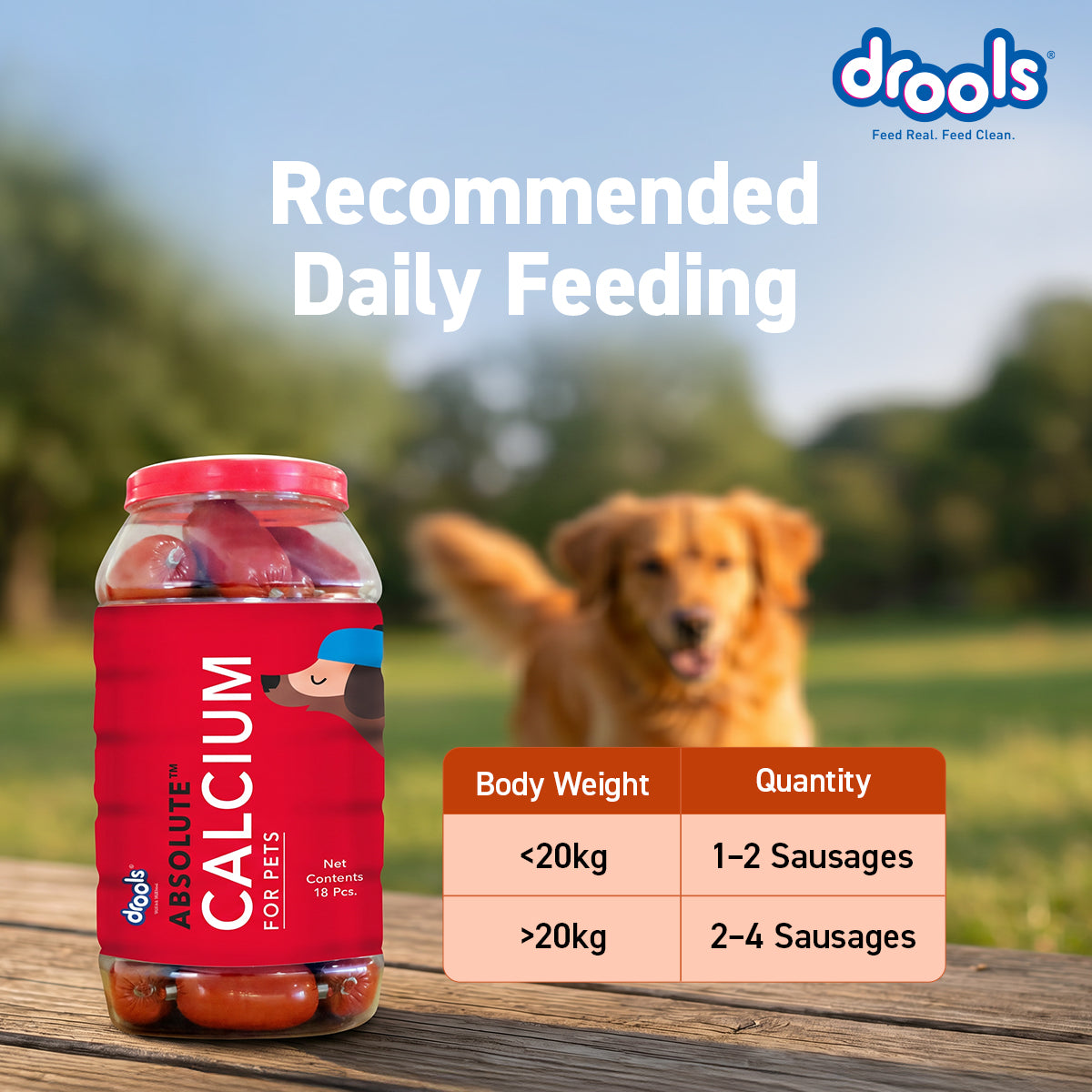 Drools Absolute Calcium Sausage | Soft Dog Treats